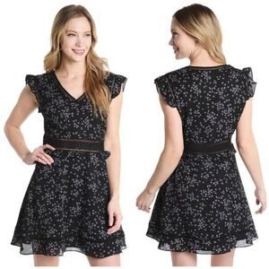 Cupcakes & Cashmere Elm Floral Print V-Neck Ruffle Dress Size 8